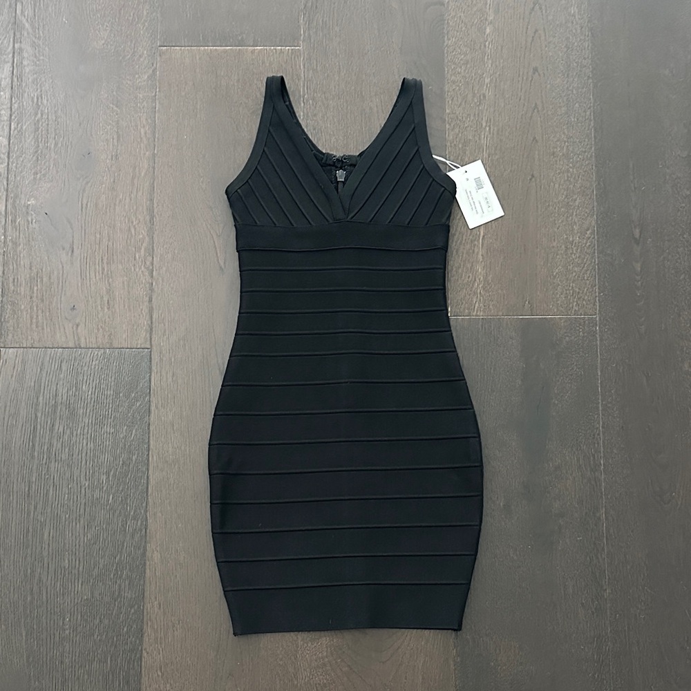 Katie J NYC Black V-Neck Bandage Dress new with tags